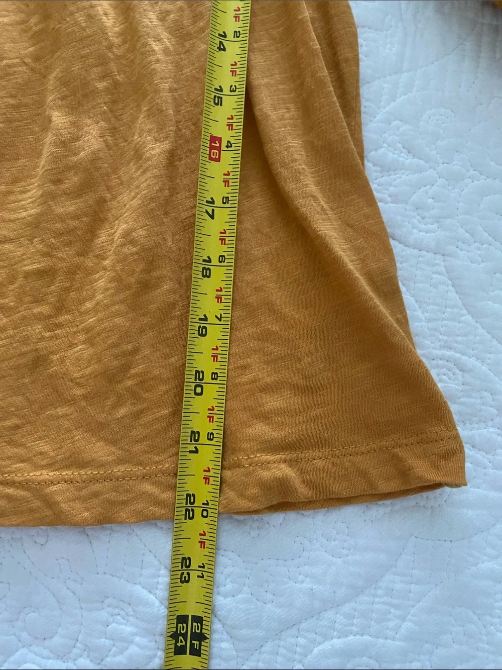 Anthropologie Mustard Smocked Ruffle Peasant Top Size S